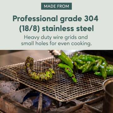 Ultra Cuisine Stainless Steel 8.5 x 12-inch Cooling and Baking Rack - Oven-Safe - Dishwasher-Safe - ...