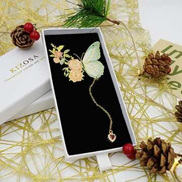 KIZOSA Butterfly Bookmarks for Women,Cute Funny Metal Bookmark,Unique Gifts Book Markers for Women Book Lovers,Teacher Appreciation Gifts,Valentine Mother's Day Christmas New Year Birthday Gift
