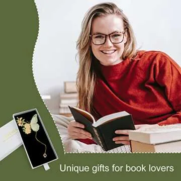 KIZOSA Butterfly Bookmarks for Women,Cute Funny Metal Bookmark,Unique Gifts Book Markers for Women Book Lovers,Teacher Appreciation Gifts,Valentine Mother's Day Christmas New Year Birthday Gift