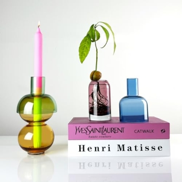 Cloudnola Reversible Glass Vase Set Vibrant Colors Gift