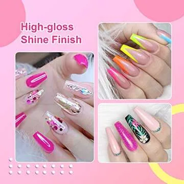 Joytii 10ML Gel Base and Top Coat Nail Polish, 3PCS No Wipe High Glossy and Matte Gel Top Coat UV/LED Soak Off Gel Nail Polish Set for Gloss Shiny Matte Effects and Long Lasting