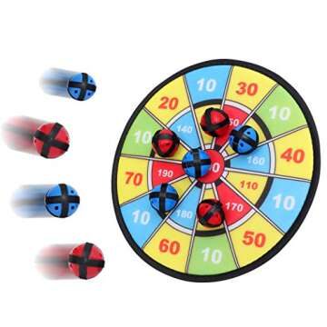 Kids Dart Board Game with 20 Safe Hook-and-Loop Balls
