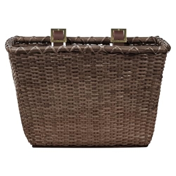 Retrospec Cane Woven Bicycle Basket with Leather Straps