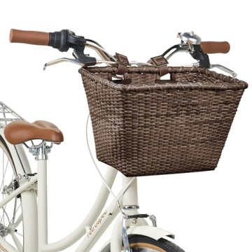 Retrospec Cane Woven Bicycle Basket with Leather Straps