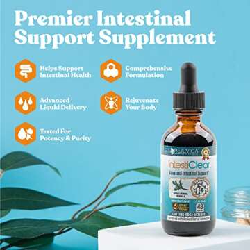 IntestiClear - Advanced Intestinal Support Supplement - Liquid Delivery for Better Absorption - Wormwood, Cloves, Black Walnut, Garlic & More!