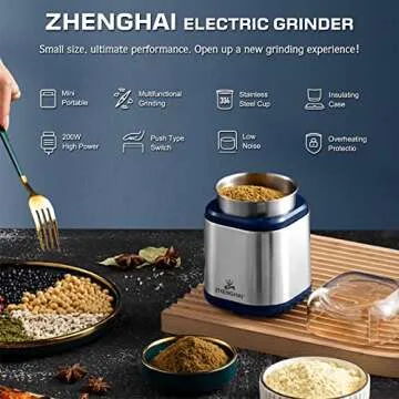 ZHENGHAI Electric Herb Grinder 200W - Compact, Efficient Grinding