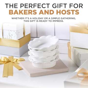 Aunt Shannon's Kitchen White Ceramic Mini Pie Pans - Set of 4 - Small 5.5 Inch Pie Pans with Classic Fluted Rims - Individual Pot Pie Pans for Pot Pies, Quiches, Puddings - Pot Pie Baking Dishes