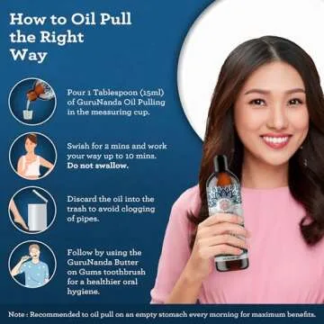 GuruNanda Advanced Oil Pulling with Tongue Scraper - Natural Alcohol-Free Mouthwash with Coconut Oil, Vitamins D & E for Healthy Teeth & Gums(8 Fl Oz)