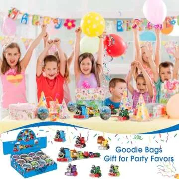 LEBOCADO Mini Building Block Sets, 12PCS Vehicle Train Toys Building Blocks, 6 in 1 STEM Toys Eggs Building Sets, Party Favors for Kids Goodie Bags Prizes/Birthday Gifts