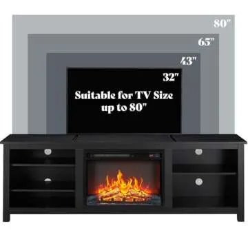 AMERLIFE TV Stand with 23" Electric Fireplace