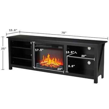 AMERLIFE TV Stand with 23" Electric Fireplace