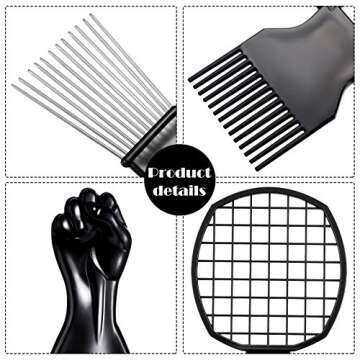 3 Pieces Hair Combs Set, Afro Twist Comb 2 in 1 Afro Twist Curl Comb, Metal Hair Pick Comb Afro Pick Comb and Big Holes Hair Sponge Brush Twists Sponge Barber Tool for Hair Styling