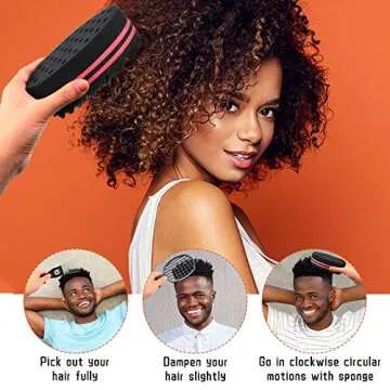 3 Pieces Hair Combs Set, Afro Twist Comb 2 in 1 Afro Twist Curl Comb, Metal Hair Pick Comb Afro Pick Comb and Big Holes Hair Sponge Brush Twists Sponge Barber Tool for Hair Styling