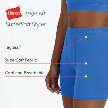 Hanes Women's Originals Supersoft Comfywear 2 Piece Lounge Crop Top & Boxer Shorts Loungewear Set, Frosted PERI/Frosted PERI, Small