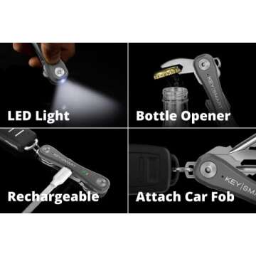 KeySmart Pro- Compact Smart Trackable Key Holder w LED Flashlight & Tile Bluetooth Key Finder Techno...