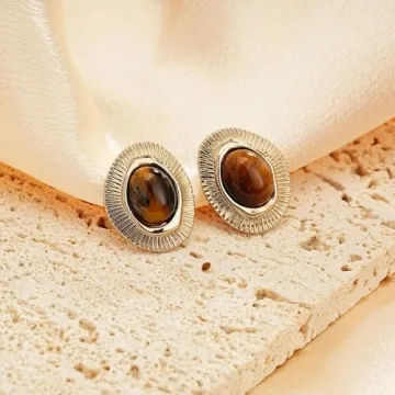 Sylph Tiger Eye Gemstone Earrings for Women - Elegant Gift
