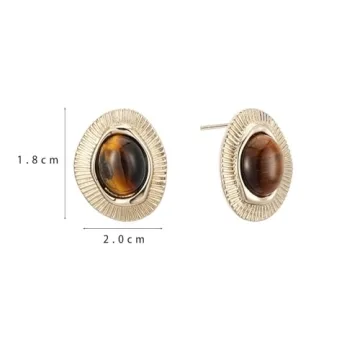 Sylph Tiger Eye Gemstone Earrings for Women - Elegant Gift