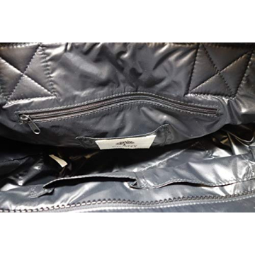 CLARANY Comfortable Light weight Medium size Quilted Tote bag with Pouch and Strap water repellent Black