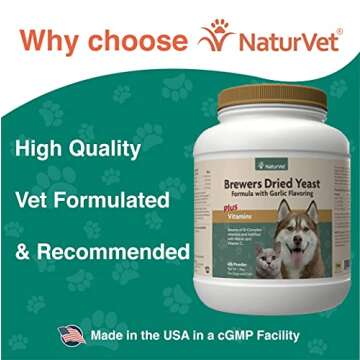 NaturVet Brewer’s Yeast with Garlic – For Healthy Coats