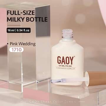 GAOY Jelly Nude Gel Nail Polish, 16ml Sheer Pink Translucent Gel Polish, UV Light Cure for Nail Art DIY, 1710 Pink Wedding
