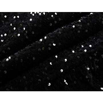 PrettyGuide Sequin Velvet Skirt High Waist Ruffle Elegant