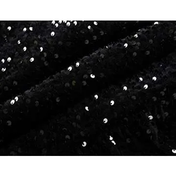 PrettyGuide Sequin Velvet Skirt High Waist Ruffle Elegant