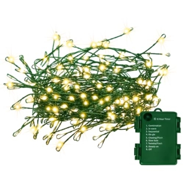 FairyGlim 10FT Battery Operated Christmas Lights - 100 Micro LEDs with Timer