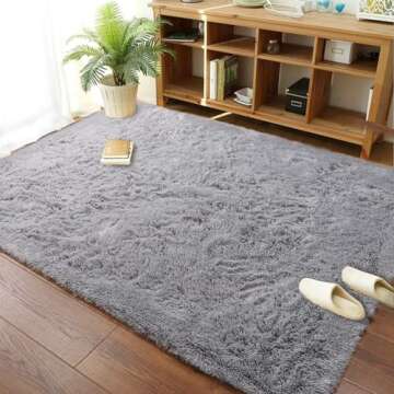 Merelax Soft Modern Indoor Large Shaggy Rug for Bedroom Livingroom Dorm Kids Room Home Decorative, N...