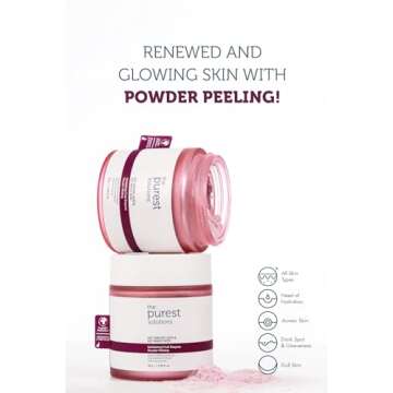 The Purest Solutions Fruit Enzyme Powder Exfoliator & Peeling (0.6% Azelaic Acid & 0.6% Malic Acid) - Boosts Regeneration Cycle & Targets Radiant Skin - Vegan | Cruelty Free | Eco Friendly (1.94 oz)