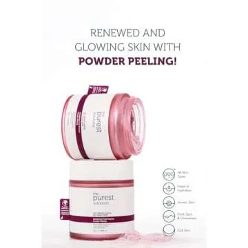 The Purest Solutions Fruit Enzyme Powder Exfoliator & Peeling (0.6% Azelaic Acid & 0.6% Malic Acid) - Boosts Regeneration Cycle & Targets Radiant Skin - Vegan | Cruelty Free | Eco Friendly (1.94 oz)