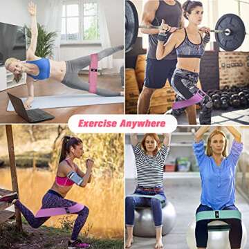WOOSL Resistance Bands Loop Exercise Bands Booty Bands Workout Bands Hip Bands Wide Resistance Bands for Legs and Butt Resistance Bands for Legs and Butt Booty Band Hip Resistance Band Loop Bands