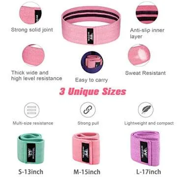 WOOSL Resistance Bands Loop Exercise Bands Booty Bands Workout Bands Hip Bands Wide Resistance Bands for Legs and Butt Resistance Bands for Legs and Butt Booty Band Hip Resistance Band Loop Bands