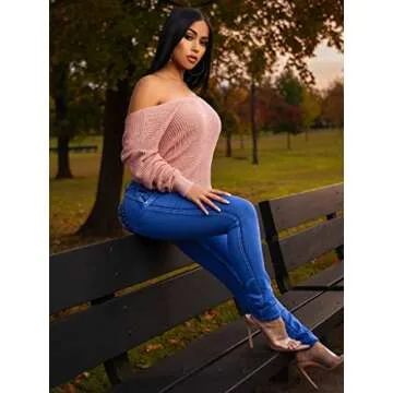 Women's Juniors Sizes Mid Rise Butt Lifting Levanta Cola Stretchy Skinny Jeans 10818I