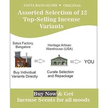 Nag Champa Incense Sticks Variety- Pack (12 Incenses, 140+ Sticks)