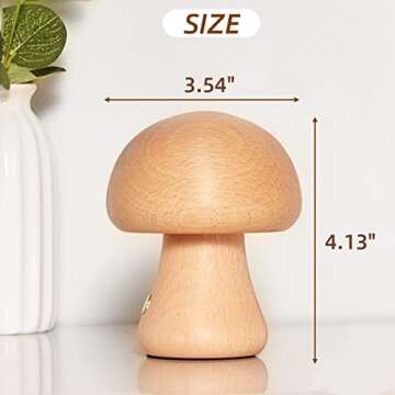 KAPJHRX Mushroom Lamp, Rechargeable Portable Night Light Cute Small Nightstand Desk Lamp Suitable fo...