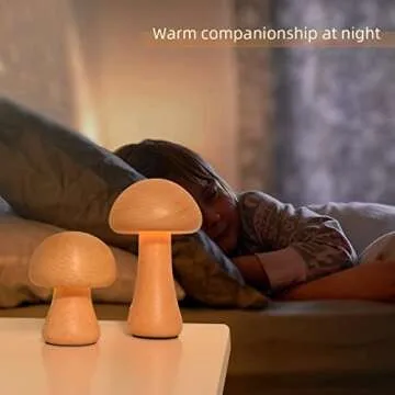 KAPJHRX Mushroom Lamp, Rechargeable Portable Night Light Cute Small Nightstand Desk Lamp Suitable for Bedroom, Home Decor, Women, Baby, Kids, Gifts Etc