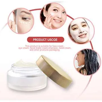 Frosted Glass Cream Jars,2 Pack 100ml/3.4oz,Natural Bamboo lids Empty Refillable Cosmetic Container Bottles Glass Cosmetic Sample Jars with lids for Face Cream Make Up Eye Shadow Travel