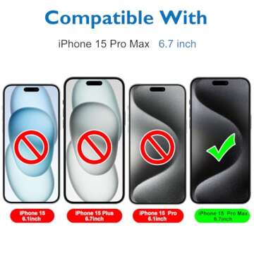 Mothca 2 Pack Matte Glass Screen Protector for iPhone 15 Pro Max[6.7 inch] + 2 Pack Camera Lens Prot...