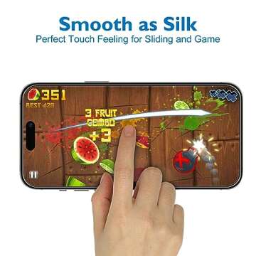 Mothca 2 Pack Matte Glass Screen Protector for iPhone 15 Pro Max[6.7 inch] + 2 Pack Camera Lens Protector, Anti-Glare & Anti-Fingerprint Case Friendly Tempered Glass Film, Bubble Free, Smooth as Silk