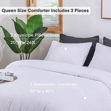 AveLom Seersucker Queen Comforter Set – Soft & Stylish Comfort