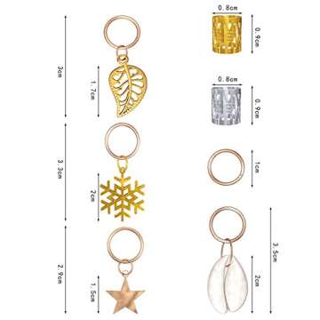 YHmall 160 Piesces Hair Jewelry Rings Decorations Pendants, Hair Braid Rings Dreadlocks Metal Hair Cuffs Hair Braids and Beads for Hair Accessory£¬Braid Jewelry£¬Braid Clips