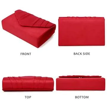 Labair Red Suede Evening Clutch - Perfect for Events