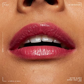 NYX PROFESSIONAL MAKEUP Butter Gloss, Non-Sticky Lip Gloss - Summer Fruit (Hot Pink)