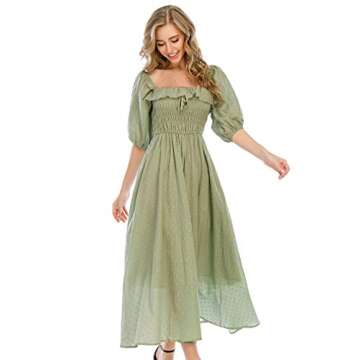 R.Vivimos Women Summer Half Sleeve Cotton Ruffled Vintage Elegant Backless A Line Flowy Long Dresses...