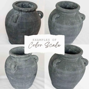 Handmade Black Terracotta Vase Vintage 9.5 Inch Tall