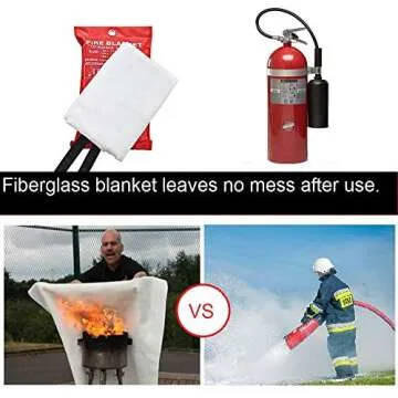 Fire Blanket For Home XL - 59 x 59 Fire Blankets Emergency For People Fire Retardant Blanket Fire Shelter Large Suppression Fiberglass Kitchen Home Restaurant House Fire Proof Survival Safety Reusable