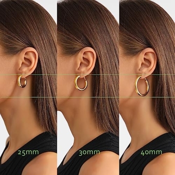 Thick Gold Hoop Earrings for Women Hypoallergenic Design