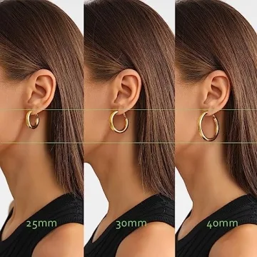 Thick Gold Hoop Earrings for Women Hypoallergenic Design