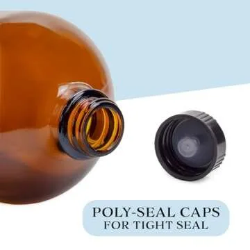 Cornucopia 32oz Amber Kombucha Growler Bottles 4-Pack