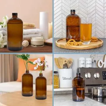 Cornucopia 32oz Amber Kombucha Growler Bottles 4-Pack